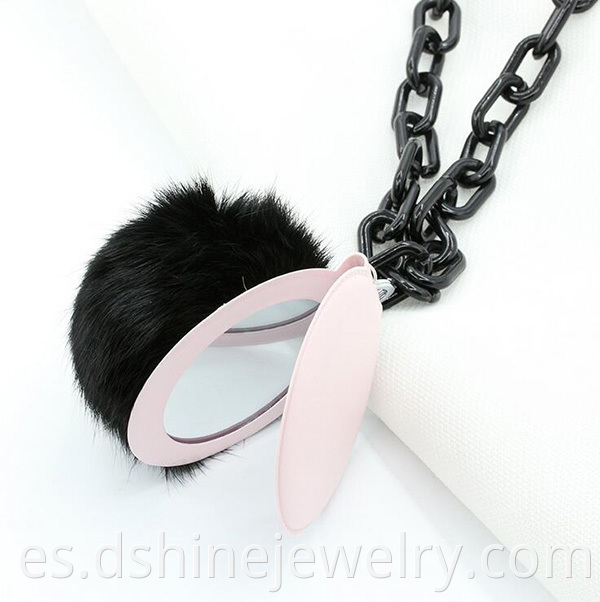 Rabbit Fur Ball Necklace